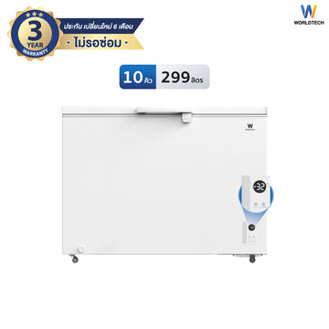 Worldtech ตู้แช่ 2 ระบบ ควบคุมอุณหภูมิดิจิทัล 10Q. จุ 299 L รุ่น WT-FZE300_WHT  ตู้แช่แช็ง ตู้แช่แข็งฝาทึบ รับประกัน 3 ปี Chest Freezer